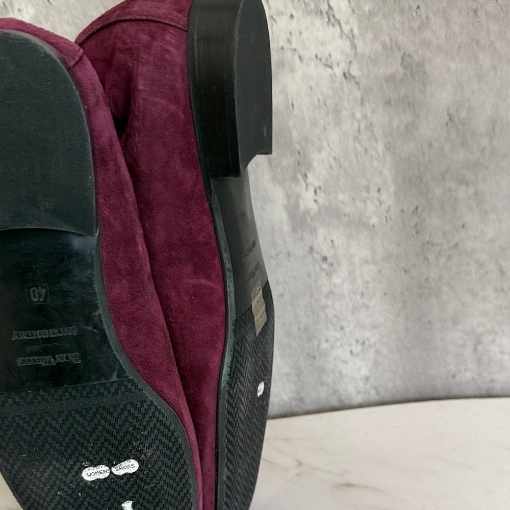 Ron white jojo Women's Suede Ballet Flats in Burgundy sz 10 - Picture 6 of 6